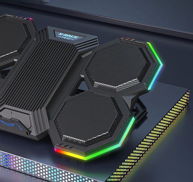 Base de Arrefecimento para Portáteis - 6 Ventoinhas e Altura Ajustável Base de Arrefecimento para Portáteis - 6 Ventoinhas e Altura Ajustável